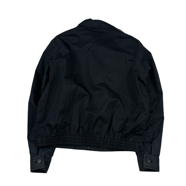 Burberry Nova Check Lined Black Harrington Jacket - Medium