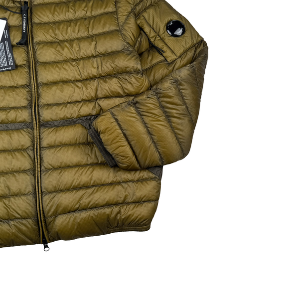 CP Company Khaki DD Shell Collar Puffer Bomber Jacket - Medium
