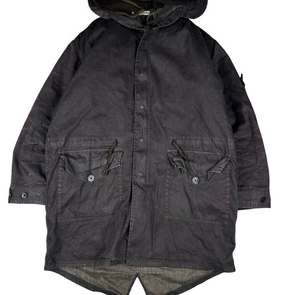 Stone Island 2005 Paul Harvey Lino Flax Dutch Rope Fishtail Parka Jacket - XL