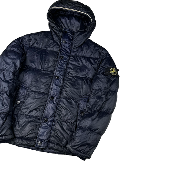 Stone Island Navy Garment Dyed Puffer Jacket - Medium