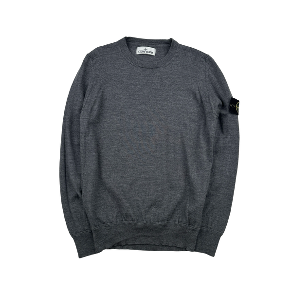 Stone Island 2020 Grey Merino Wool Crewneck Jumper - Medium