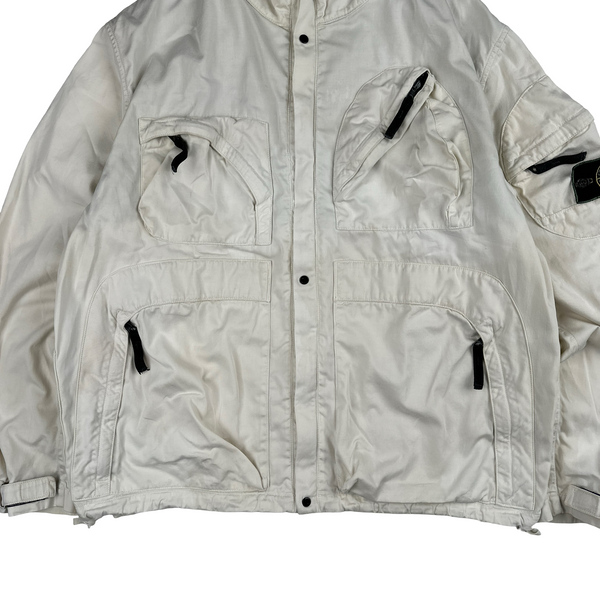 Stone Island 1998 Vintage Cotton Multi Pocket Green Edge Jacket - XL