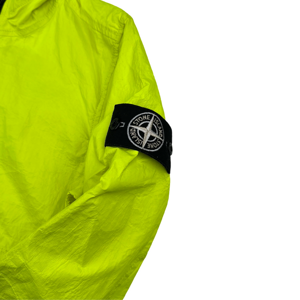 Stone Island 2016 Rare Neon Yellow Featherweight Leather Jacket - Medium