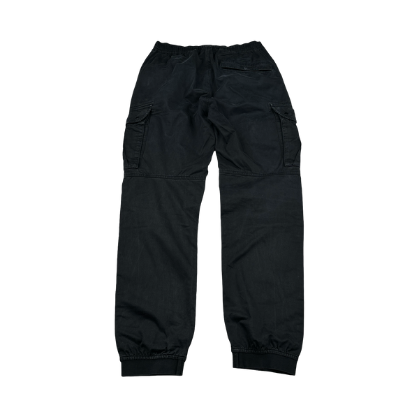 Stone Island Black RE-T Tapered Cuffed Cargos - 30"