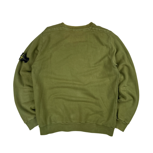 Stone Island 2010 Sage Green Sun Faded Crewneck Cotton Jumper - Large
