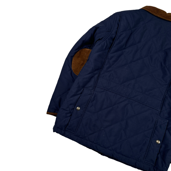 Ralph Lauren Navy Corduroy Collar Pocket Quilted Jacket - Medium