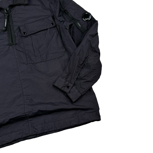 CP Company Nylon Quater Zip Navy Overshirt - Medium