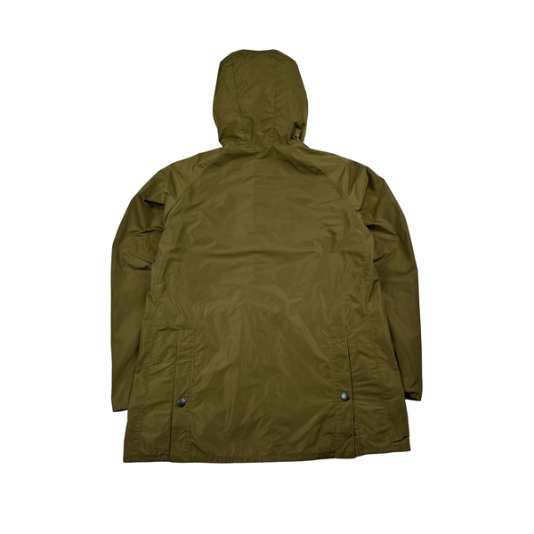 Barbour Khaki Nylon Multi Pocket Long Jacket - XL