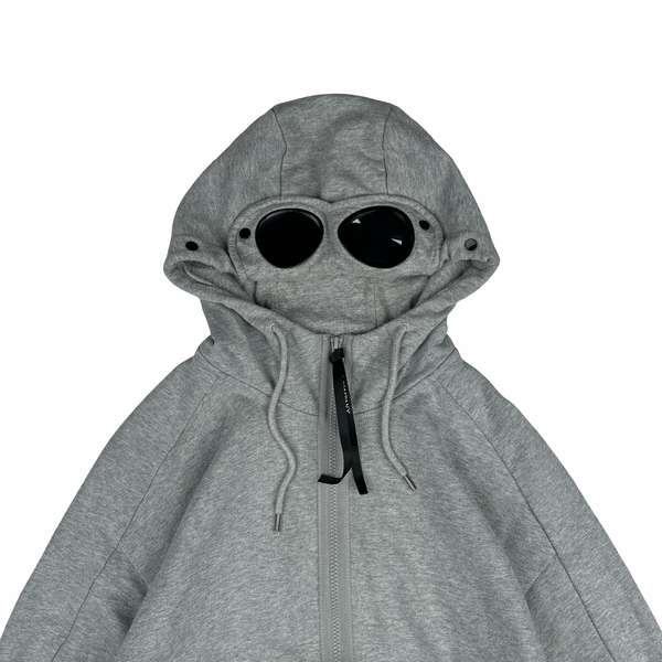 CP Company Grey Cotton Goggle Hoodie - Medium