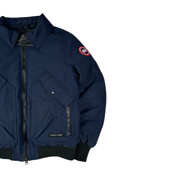 Canada Goose Navy Down Filled Bromley Bomber Jacket - Large