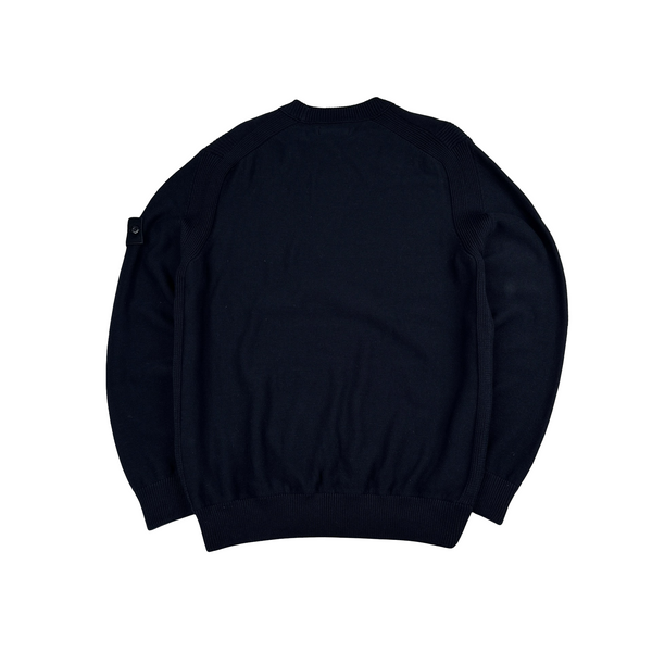 Stone Island 2025 Navy Ghost Knitted Cashmere Jumper - Large