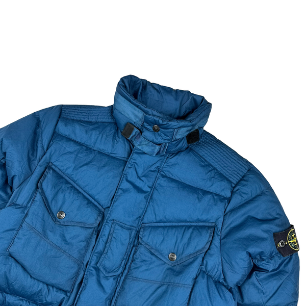 Stone Island 2009 Opaque Nylon Tela Down Mesh Badge Puffer - Medium