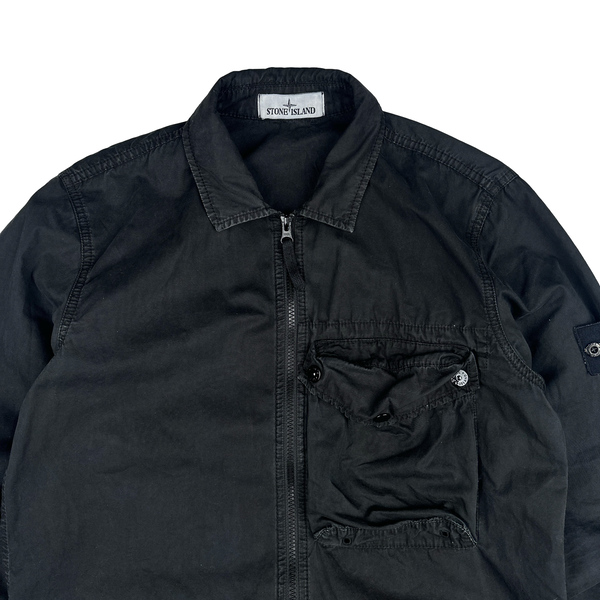 Stone Island 2021 Black Cotton Overshirt - Small