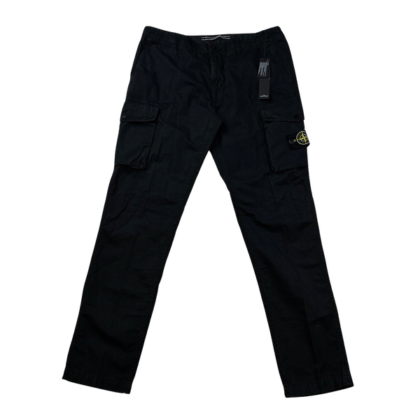 Stone Island Slim Fit Black Cargo Trousers - 36"