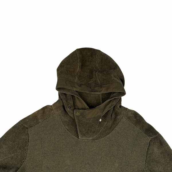 Stone Island 2019 Khaki Ghost Chenille Chest Pocket Hooded Jumper - XXL