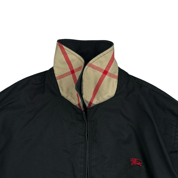 Burberry Black Nova Check Collar Lined Jacket - Medium