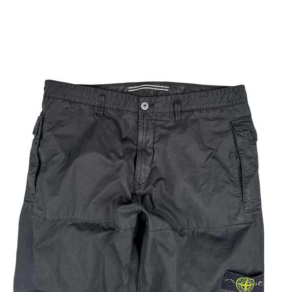 Stone Island 2023 RE Black Cotton Cargo Trousers - 36"