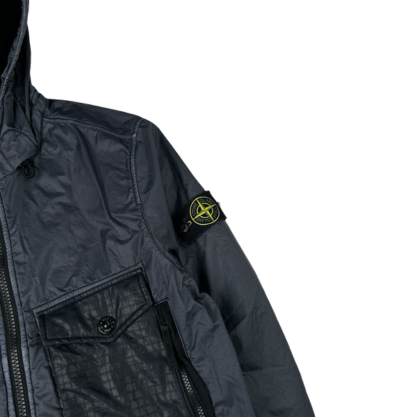 Stone Island 2020 Black Lamy Flock Jacket - Small