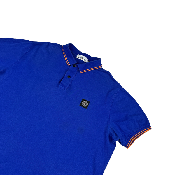 Stone Island 2018 Blue Orange Piped Polo Shirt - 3XL