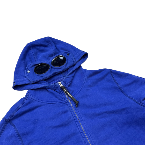 CP Company Blue Cotton Goggle Hoodie - XL