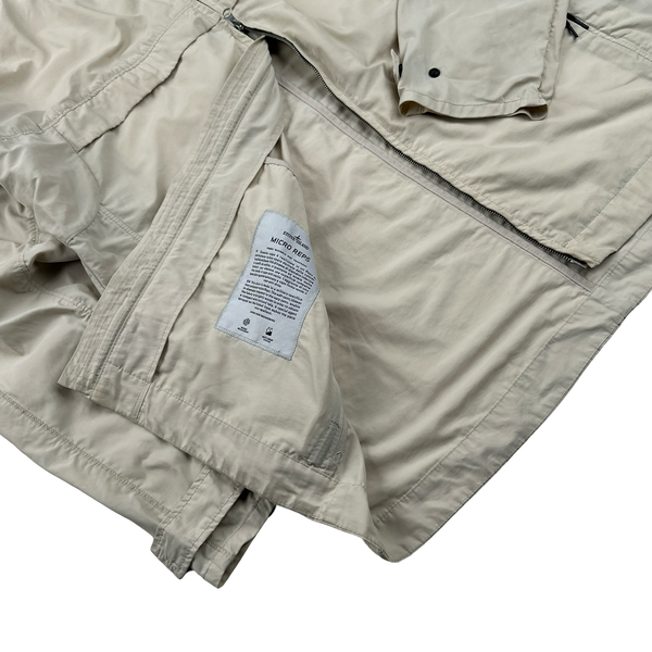 Stone Island 2020 Micro Reps Cream Rain Jacket - Large
