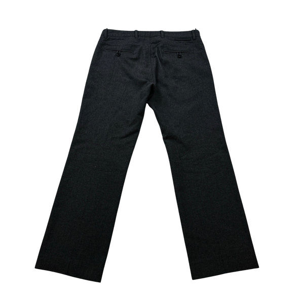 Prada Wool Grey Black Tab Suit Trousers - 34"