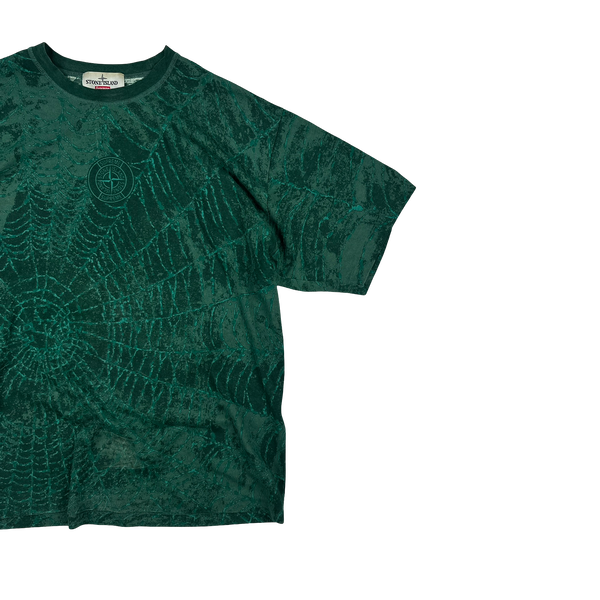 Stone Island x Supreme 2023 Green Spiderweb T Shirt - Large