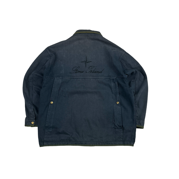 Stone Island 1987 Spellout Denim Carpenter Vintage Jacket - Large