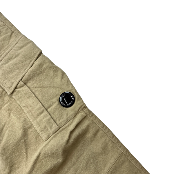 CP Company Beige Lens Viewer Loose Fit Brushed Cotton Cargos - Medium & Large