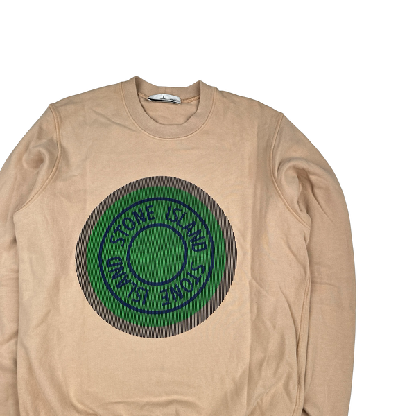Stone Island 2021 Peach 3D Rubber Logo Sweatshirt - Small