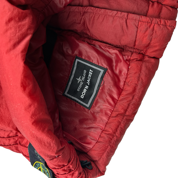 Stone Island 2009 Red Opaque Nylon Tela Down Gilet - Large