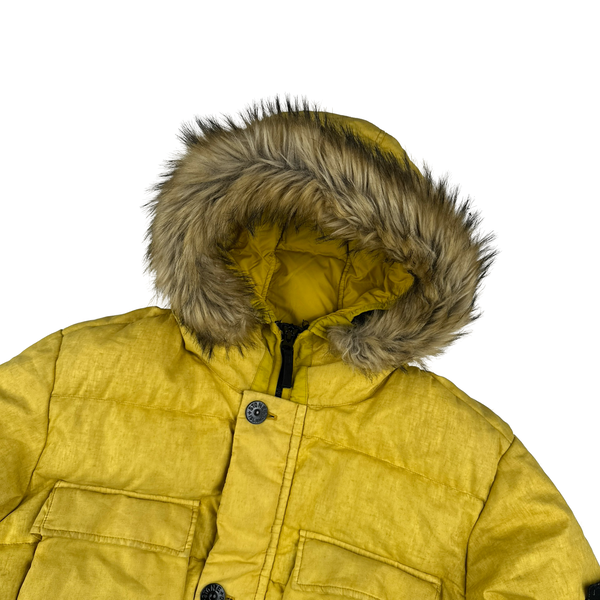 Stone Island 2018 Yellow Lino Resinato Down-TC Puffer Jacket - XXL