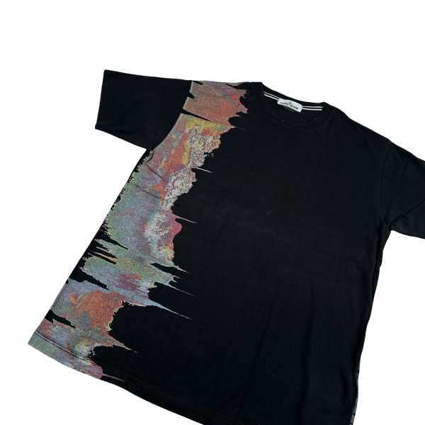 Stone Island 2017 Black Graphic Glitch Pattern T Shirt - XL