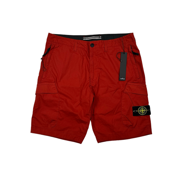 Stone Island 2019 Red Cotton Cargo Shorts - 34"