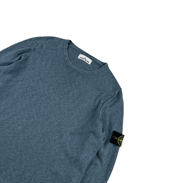 Stone Island 2017 Blue Soft Knit Crewneck - Large