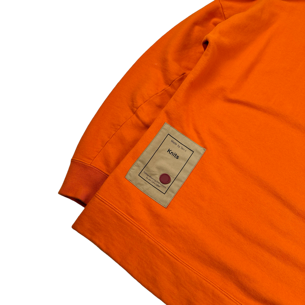 Ten C Orange Cotton Crewneck Jumper - Large