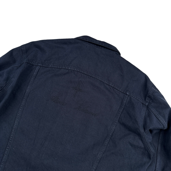 Stone Island x Supreme 2023 Navy Bull Denim TC Jacket - Large
