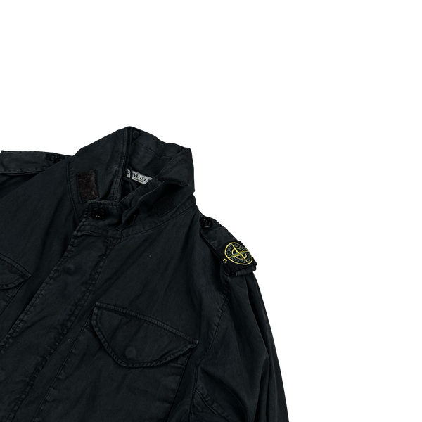 Stone Island 2005 Navy Shoulder Badge Lino Flax Dutch Rope Jacket - Medium