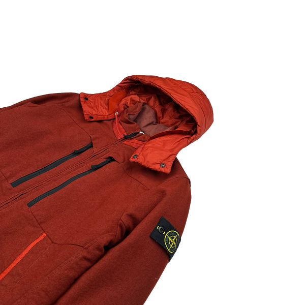 Stone Island Red Saia Doppia Faccia Winter Jacket - Large