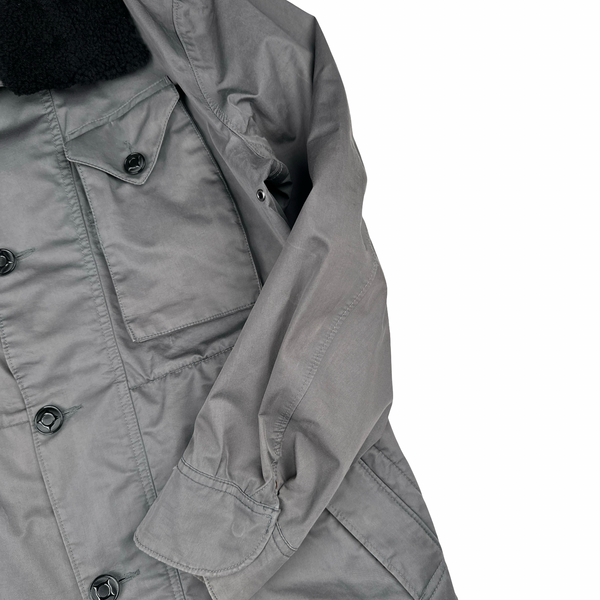Ma Strum Grey Multi Pocket Long Lightweight Jacket - Small