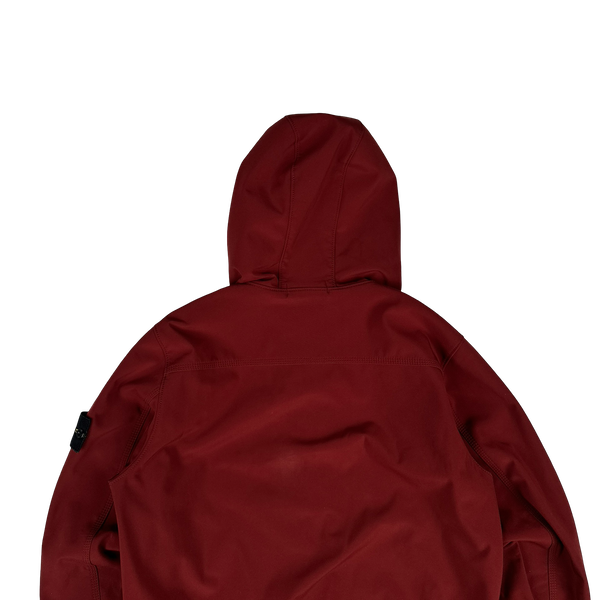 Stone Island 2012 Red Fleece Lined Soft Shell R Jacket - Large
