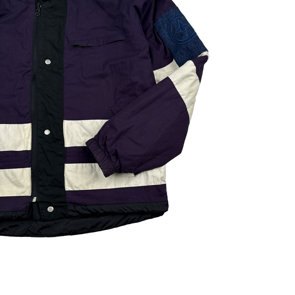 Stone Island Purple/Black 2005 Denims Quilted Reversible Jacket - Medium