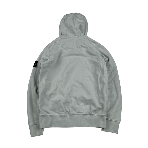 Stone Island 2022 Icy Blue Cotton Zipped Hoodie - Medium