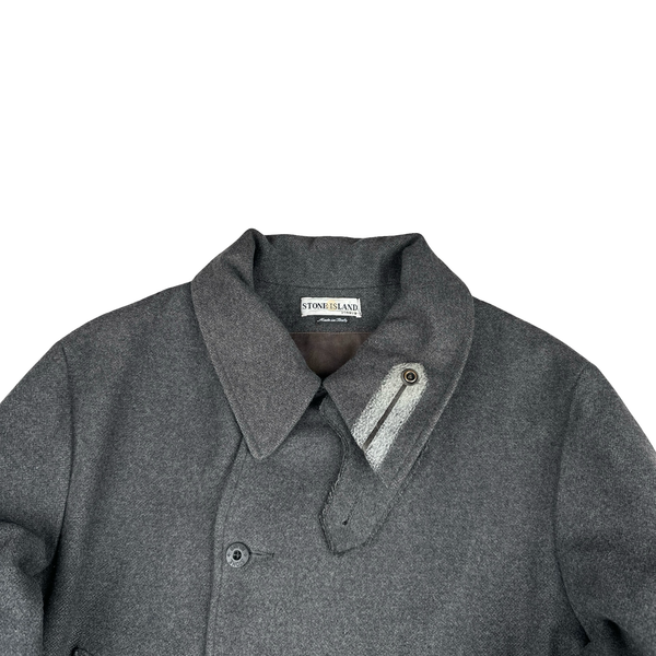 Stone Island 1997 Vintage Thick Wool Buttoned Collard Jacket