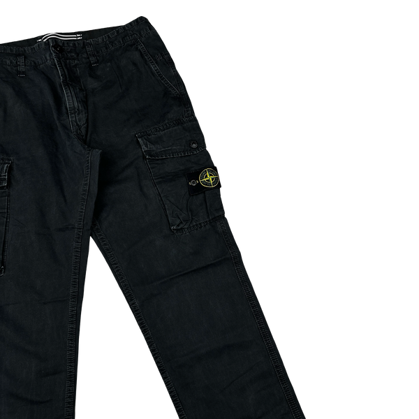 Stone Island 2021 Slim Fit Black Cargo Trousers - 32"