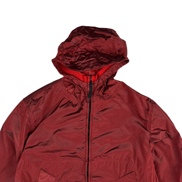 Stone Island 2005 Red Velvet Lined Shimmer Jacket - Medium
