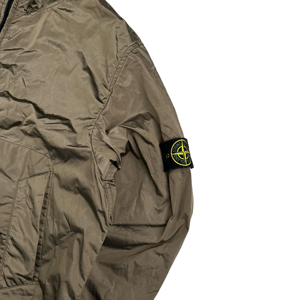 Stone Island 2005 Brown Olive Velvet Lined Shimmer Jacket - XL