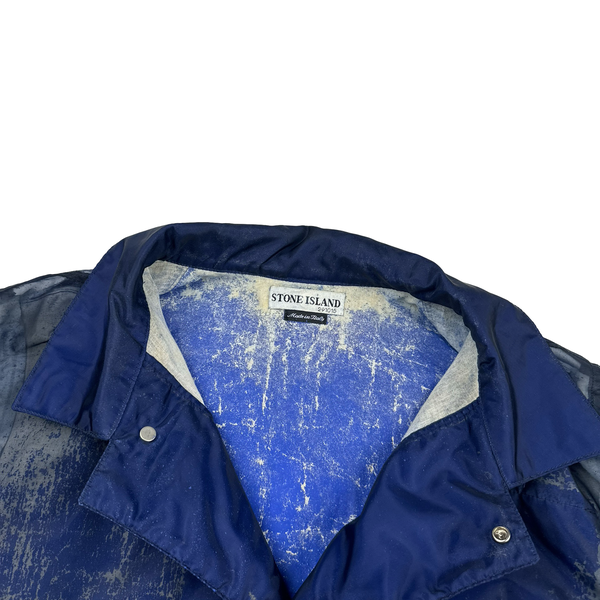 Stone Island 2001 Monofilament Blue Mesh Collard Jacket - Medium