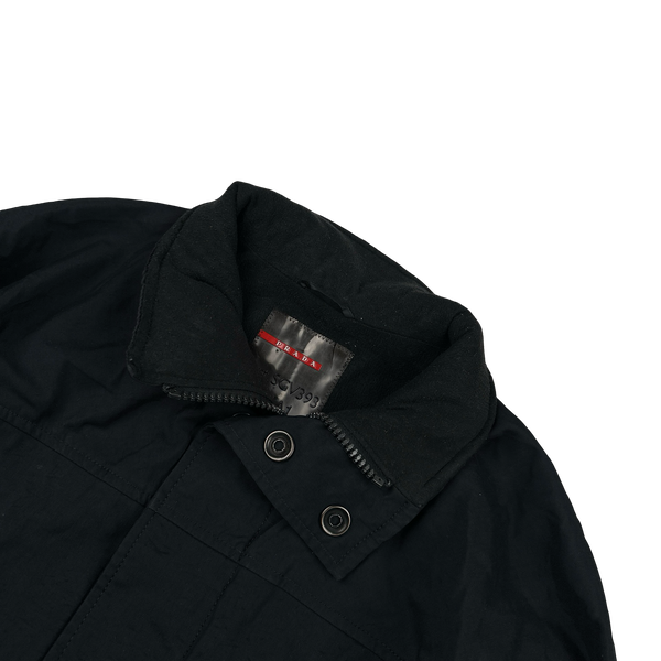 Prada Fleece Insulated Navy Nylon Red Tab Jacket - Medium