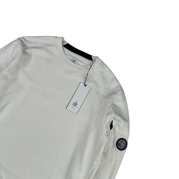 CP Company White Cotton Crewneck Sweatshirt - Medium